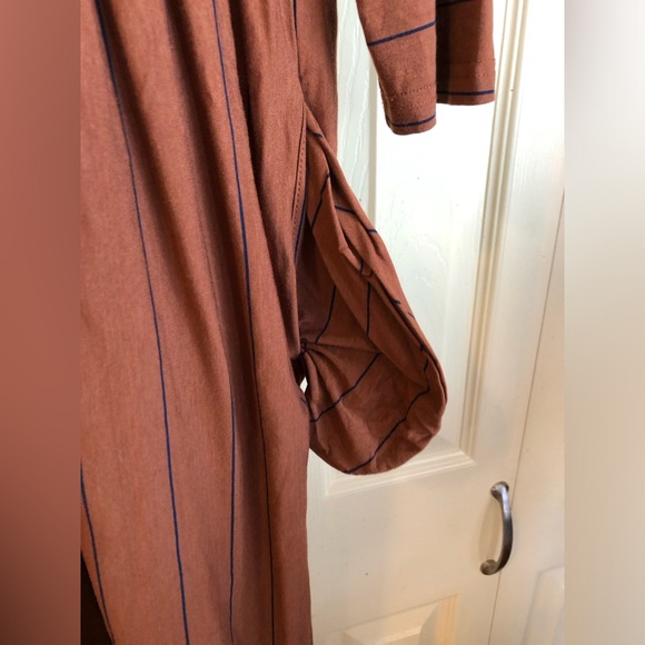 Brown Striped Midi Dress, Medium, Petal Lush - Picture 7 of 7